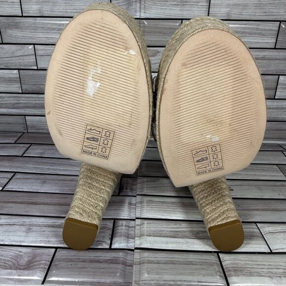 PAIGE Women's Braided Metallic Ankle-Strap Platform Espadrilles Sandals‎ Size 10 - Picture 6 of 8